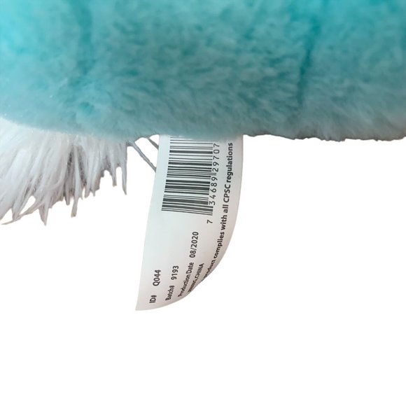 Pastel Blue Unicorn Plush Iridescent Horn Kellytoy Stuffed Animal Sitting Cute - Picture 8 of 10